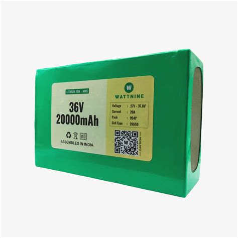 WATTNINE® 36V 20Ah Rechargeable Lithium Ion Battery Pack with 1 year W ...