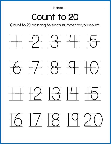 Printable 1-20 Number Chart and Practice | Learning Printable Printable ...