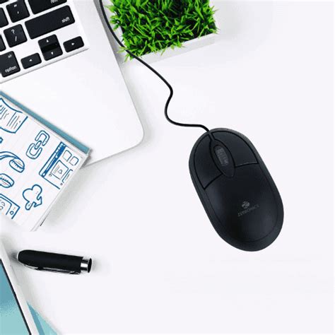 Buy Zebronics Rise Wired USB Optical Mouse with 3 Buttons (Black ...