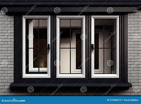 Una Típica Ventana Clásica Inglesa En La Fachada De Construcción. Stock ...