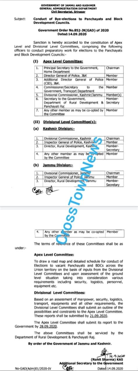 Conduct of Bye elections to Panchayats & Block Development Councils