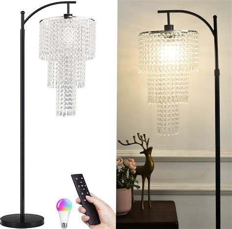 ZECOXOL Arc Floor Lamp for Living Room Modern Floor Lamp with Remote ...