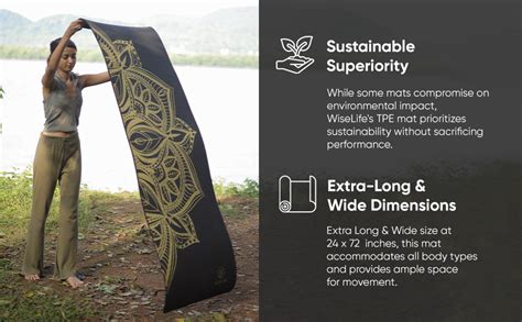 Wiselife tpe Printed 6MM Yoga Mat + Yoga Strap For Men, Women, Kids ...