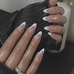Buy NAILWIND 216Pcs White French Tip Press on Nails Almond Shape Fake ...