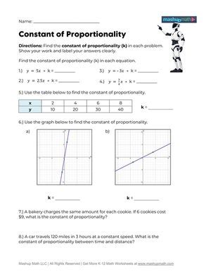 Constant of Proportionality Answer Key 的图像结果