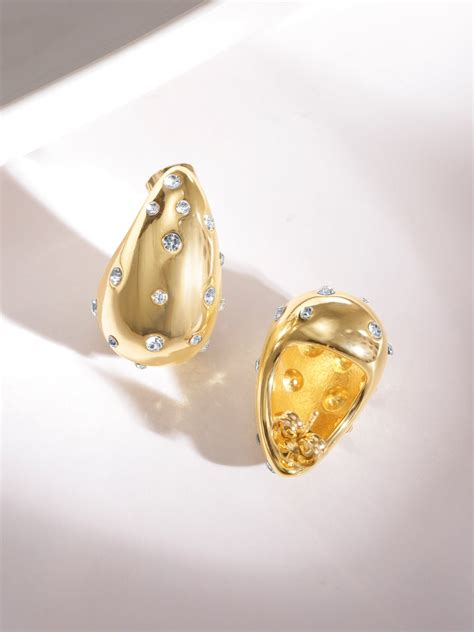 Shop Rubans Gold Plated Pearl Statement Chandbali Earrings Online at Rubans