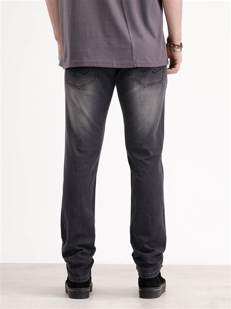 Slim Fit Washed Denim Jeans | Black – Wrogn