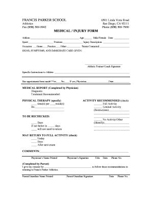 18 Printable Injury Form Template - Fillable Samples in PDF, Word to ...