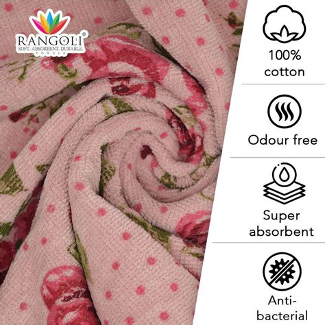 Blossom 450 GSM Cotton Bath Towel | 100% Cotton, Super Soft and Absorb ...
