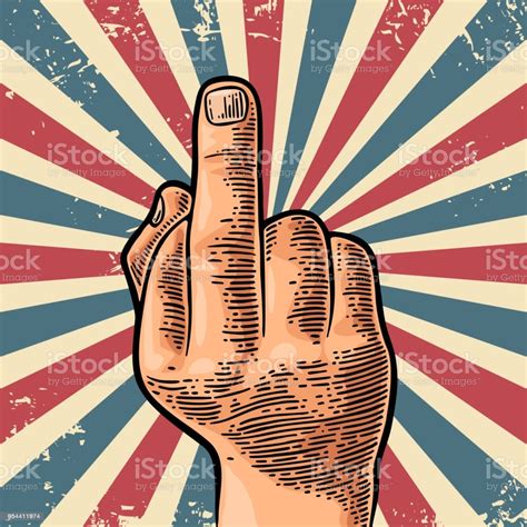 Middle Finger Sign By Male Hand Stock Illustration - Download Image Now ...