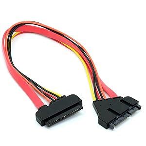 Slimline SATA Extension Cable, 22-pin (7+15) Sata Male to Female Data ...