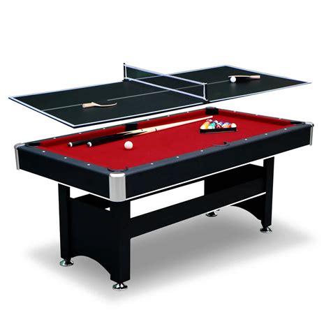 Spartan 6-ft Pool & Table Tennis Combo – Black/Red — Game Room Shop