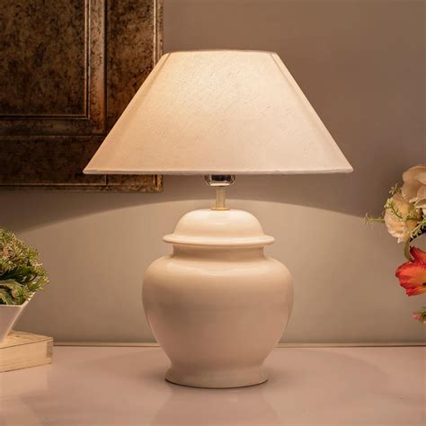 Buy HOMESAKE White Ceramic Table Lamp with Shade from Homesake at just ...