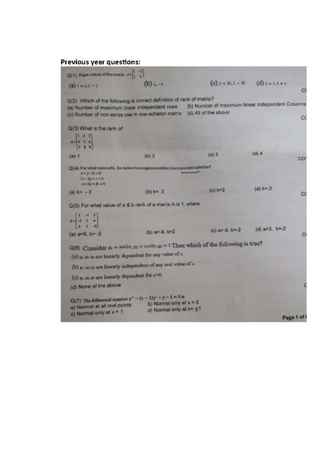 Sample MCQ - Previous year questions: Which type of solution exists for ...