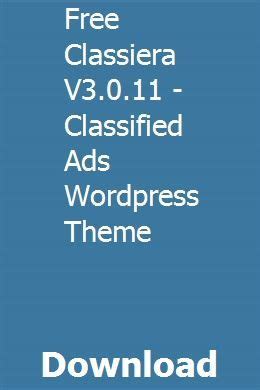 classiera v3 0 11 classified ads wordpress theme