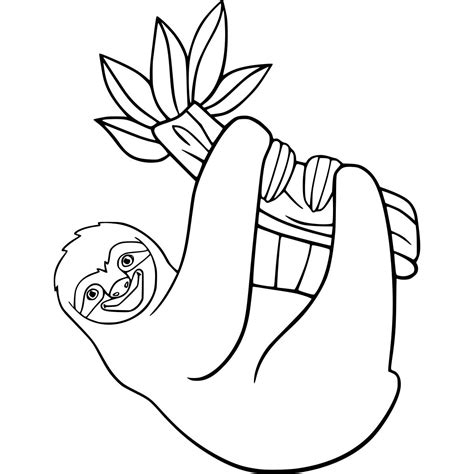 Sloth Coloring Pages Easy for Kids - XColorings.com