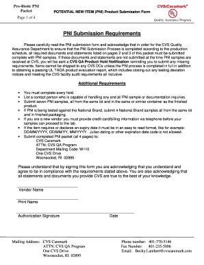 Fillable Online ProBiotic PNI Packet CVS/Caremark POTENTIAL NEW ITEM ...