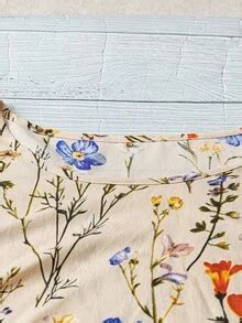 EMERY ROSE Plus Size Floral Print Round Neck Casual Short Sleeve Blouse ...