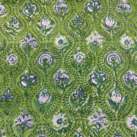 Pure Cotton Jaipuri Green With Green All Over Creeper And Shade Of Gre ...