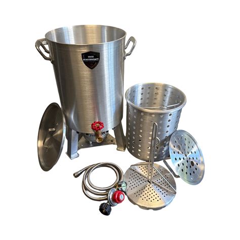 30 QT Turkey Fryer Pot with Drain Valve, Lid, & Turkey Rack