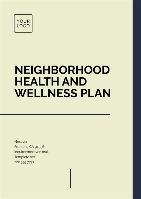 Free Neighborhood Health and Wellness Plan Template to Edit Online