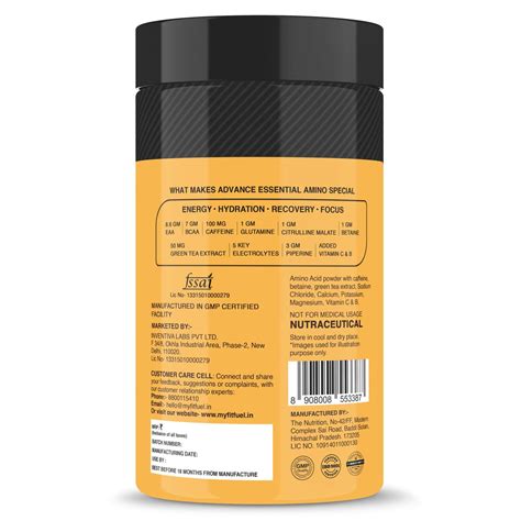 Buy MYFITFUEL ANYTIME EAA ENERGY (100G, TANGY ORNGE) (ESSENTIAL AMINO ...