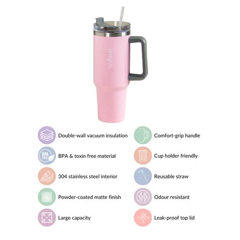 Stainless Steel Insulated Tumbler With Straw - Tumbler With Lid | Nestasia