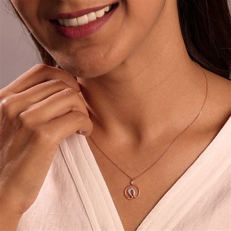 Twirl Charm 14KT Gold & Diamond Pendant with Chain