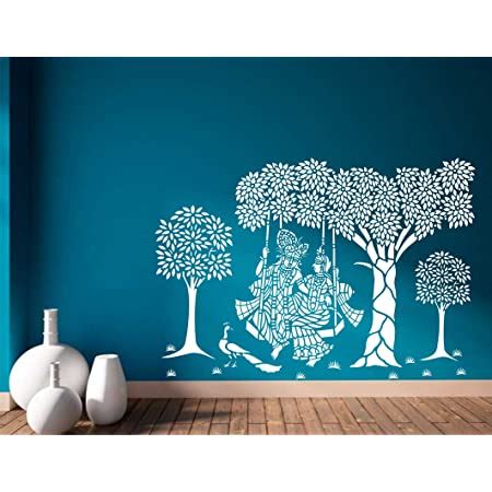Beautiful Radha Krishna Black Wall Sticker and Wallpaper Size(59*62)cm ...