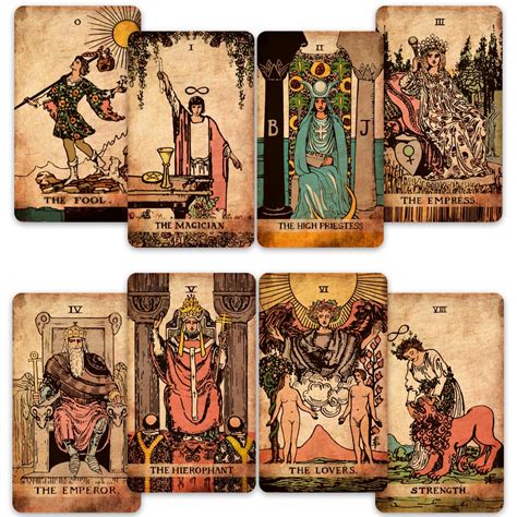 CRAFTERIAN Classic Tarot Set - 78 Gold-Edged Classic Cards with ...