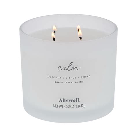 Allswell Calm Scented 40.2oz 4-Wick Spa Candle Coconut Citrus Amber ...