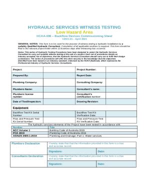 Backflow Prevention Device Commission, Inspection and ... Doc Template ...