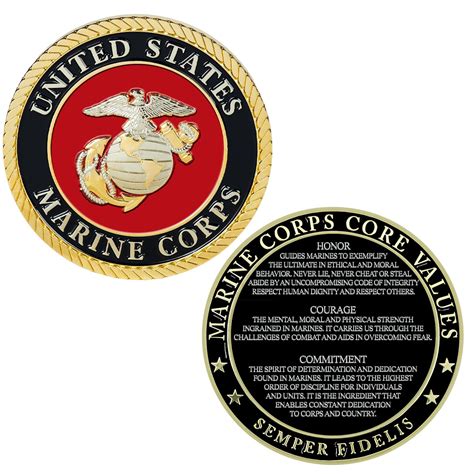 USMC Core Values Coin- Marine Corps Challenge Coin – Certified Disabled ...