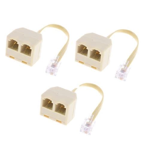 Alcoa PrimeUxcell a13092000ux0784 Telephone 6P4C RJ11 Dual Female to ...