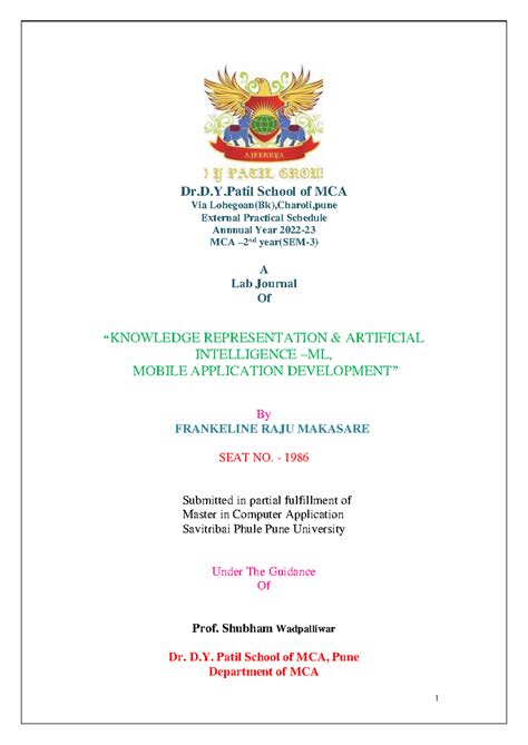 MAD 111 - Practical materials - Dr.D.Y School of MCA Via Lohegoan(Bk ...