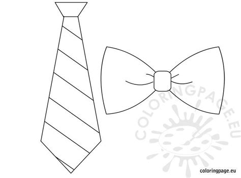 Tie - bow tie template - Coloring Page