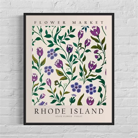 Rhode Island State Flower, Rhode Island Flower Market Art Print, Violet ...