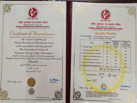 NAAC Certificates - Govt. Digvijay Autonomous College | Rajnandgaon (C.G.)