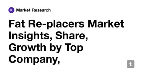 Fat Re-placers Market Insights, Share, Growth by Top Company ...