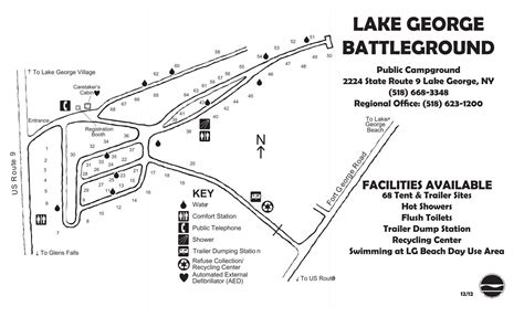 Lake George Battleground Campground Map