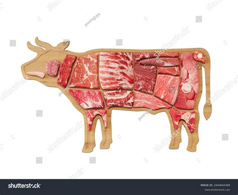 Butcher Diagram Cow Meat Cuts Diagrams Stock Illustration 2440644369 ...