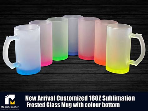 New Arrival Customized 16Oz Sublimation Frosted Glass Mug with Colour ...