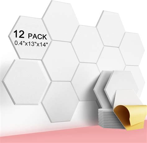 Buy EVENRISING Hexagon Acoustic Panels,14"x13"x0.4" Sound Proof Foam ...