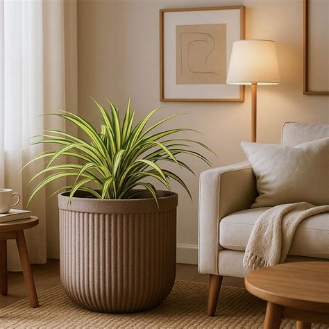 UGAOO Tokyo Round Pots for Plants (40 CM, Sandstone) | Durable Planters ...