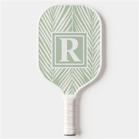 Green Palms and Monogram Customizable Pickleball Paddle | Zazzle ...