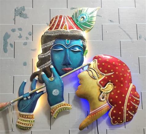 Meqstore Nesfur Handmade Metal Wall Hanging Radha Krishna Showpiece ...