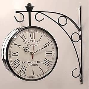 Buy SellPlus Black Iron 8 Inch Victoria Station Clock London Vintage ...