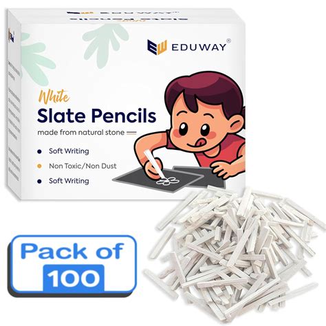 Eduway 100 Pcs Slate Chalk Pencil Bitti | Natural Organic Limestone ...