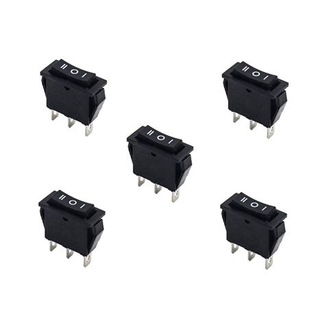 Electronic Spices 5PCS 15A 250V 30A 220V Large Rectangle Black Rocker ...