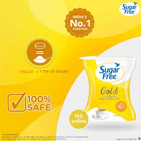 Buy SUGAR FREE GOLD SWEETNER TABLETS LOW CALORIE BOTTLE OF 100 Online ...